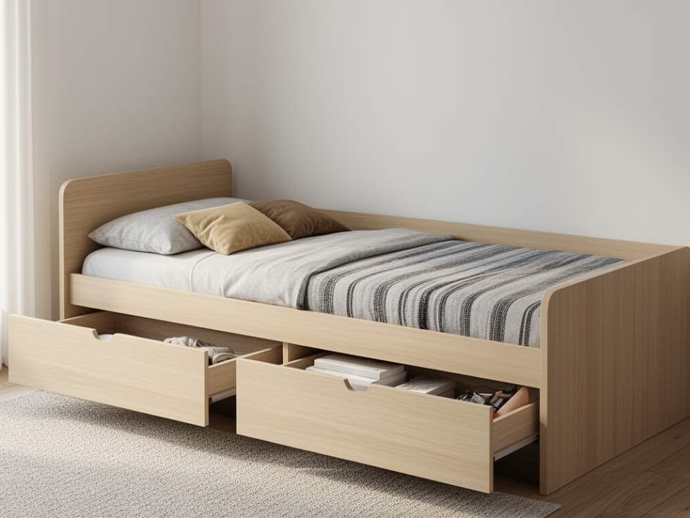 Contemporary single bed design with storage - Beautiful Homes