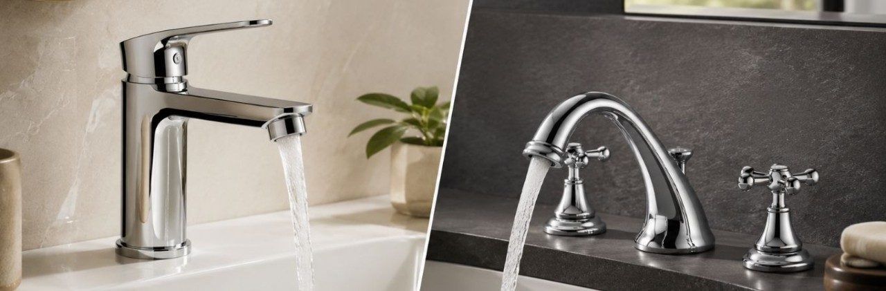 Comparison of single-lever and two-handle bathroom faucets for modern and classic bathrooms - Beautiful Homes