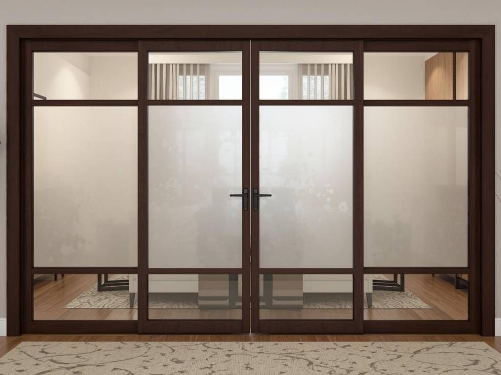 Contemporary frosted glass sliding upvc door - Beautiful Homes