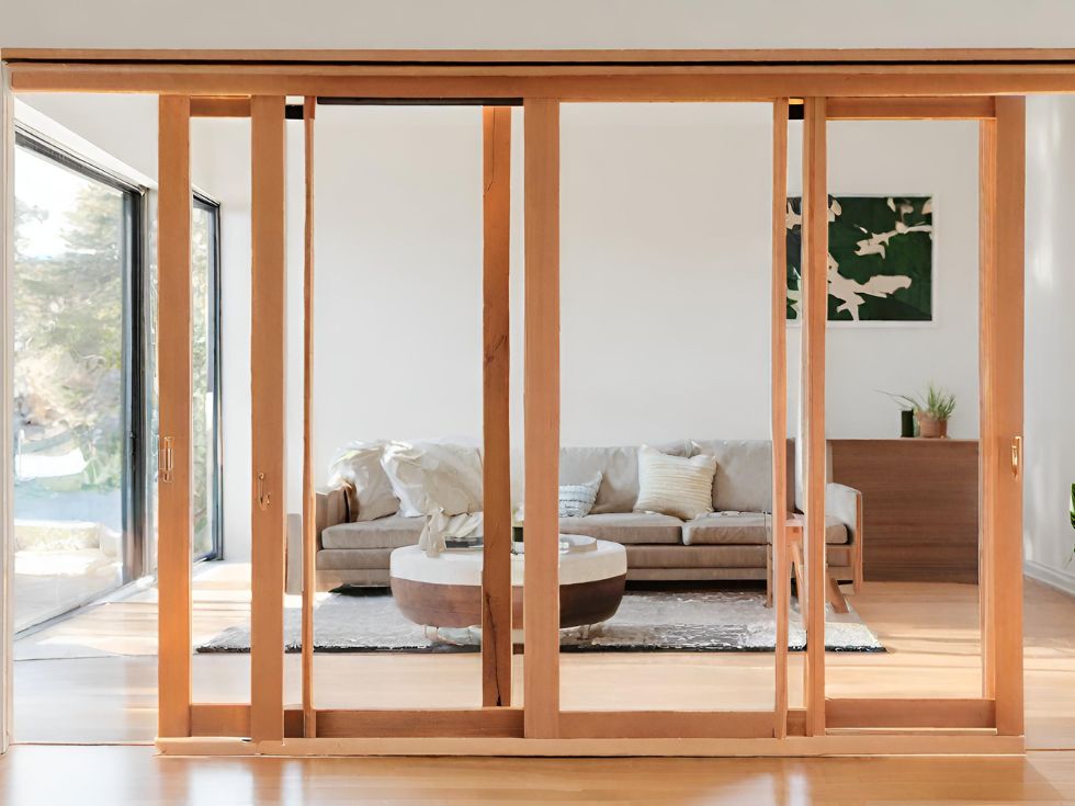 Wooden frames in sliding glass - Beautiful Homes