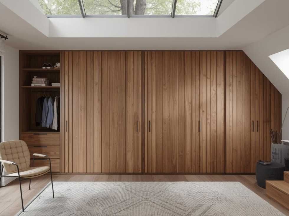 Contemporary bedroom wooden modular wardrobe design - Beautiful Homes