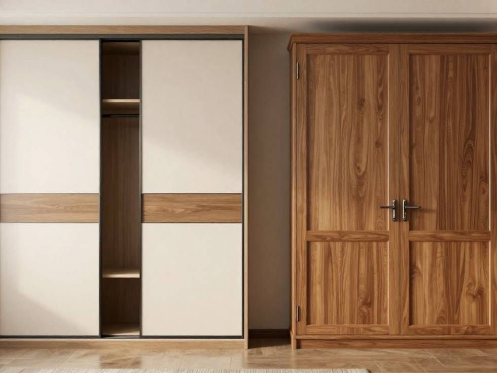 Contemporary sliding vs swing wardrobe design - Beautiful Homes