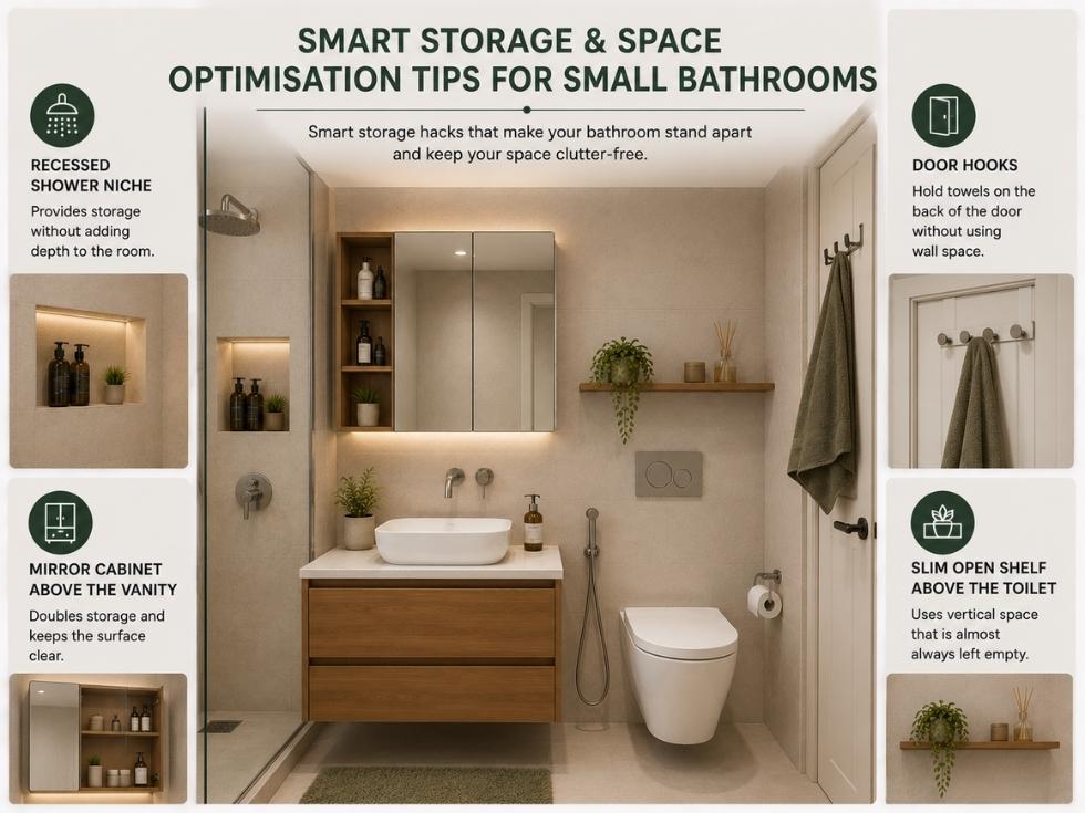 Contemporary small bathroom storage ideas - Beautiful Homes