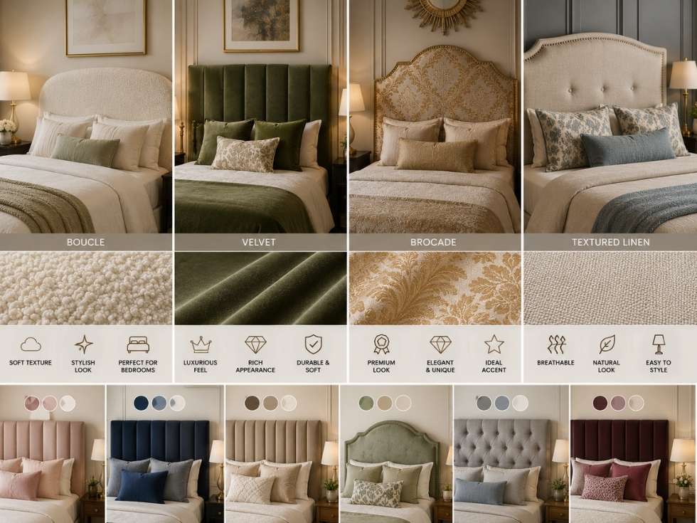 Contemporary headboard upholstery fabric ideas - Beautiful Homes