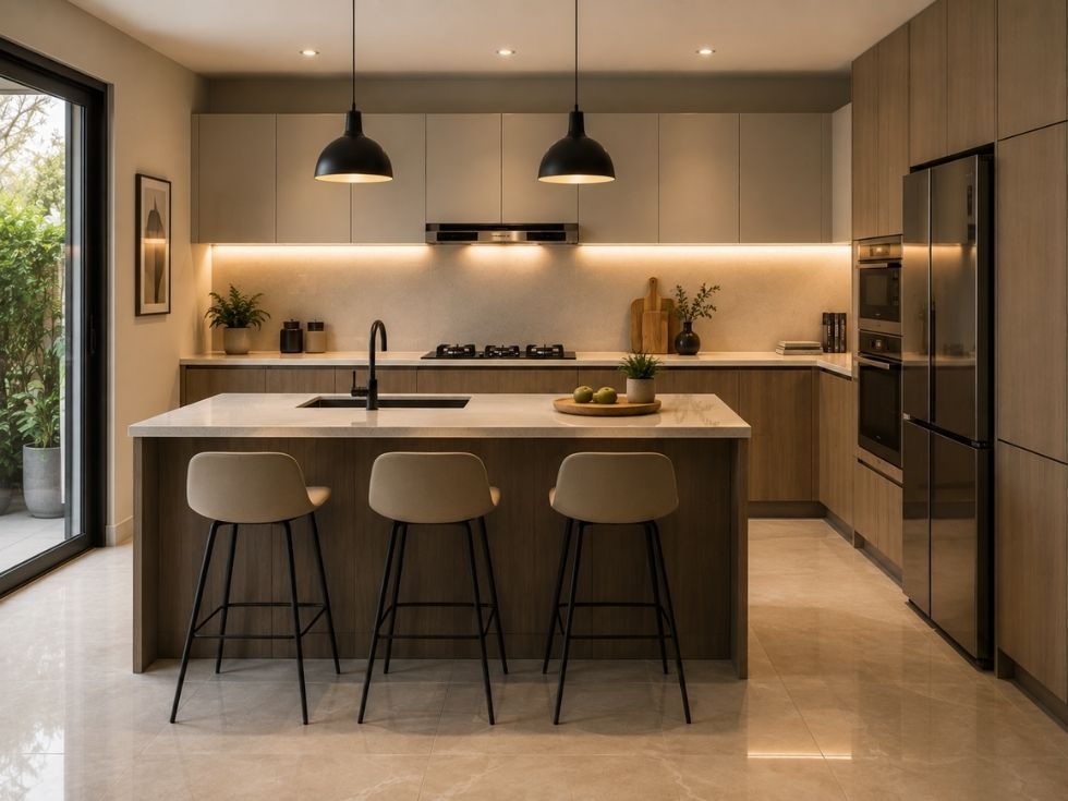 Contemporary island kitchen design - Beautiful Homes