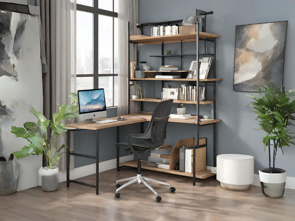 L-shape desk for studying - Beautiful Homes