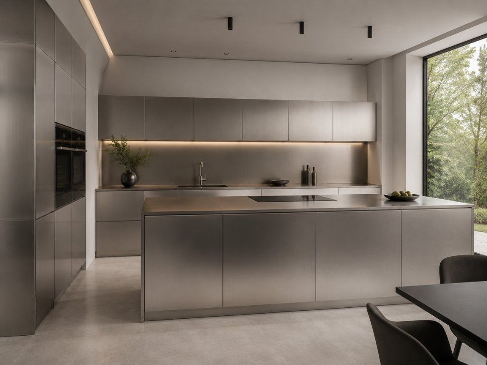 Contemporary modular stainless steel kitchen design - Beautiful Homes