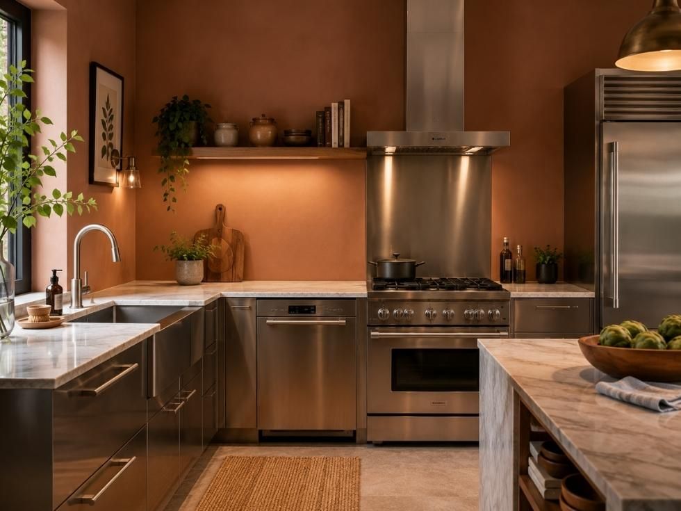 Contemporary small stainless steel kitchen design - Beautiful Homes