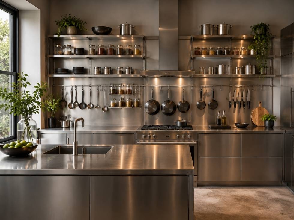 Contemporary modular stainless steel kitchen design ideas - Beautiful Homes