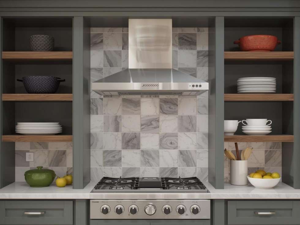 Contemporary built-in kitchen shelves and racks - Beautiful Homes