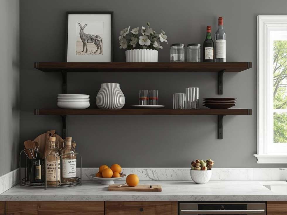 Contemporary décor for kitchen shelves and racks - Beautiful Homes