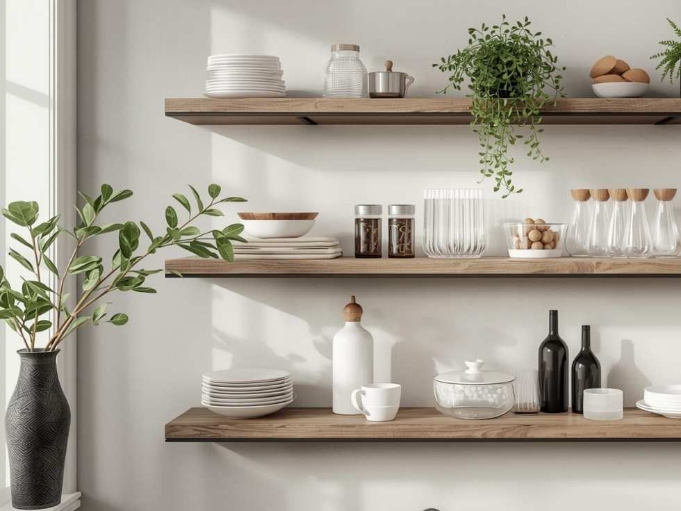 Contemporary multi-tier kitchen shelves and racks - Beautiful Homes