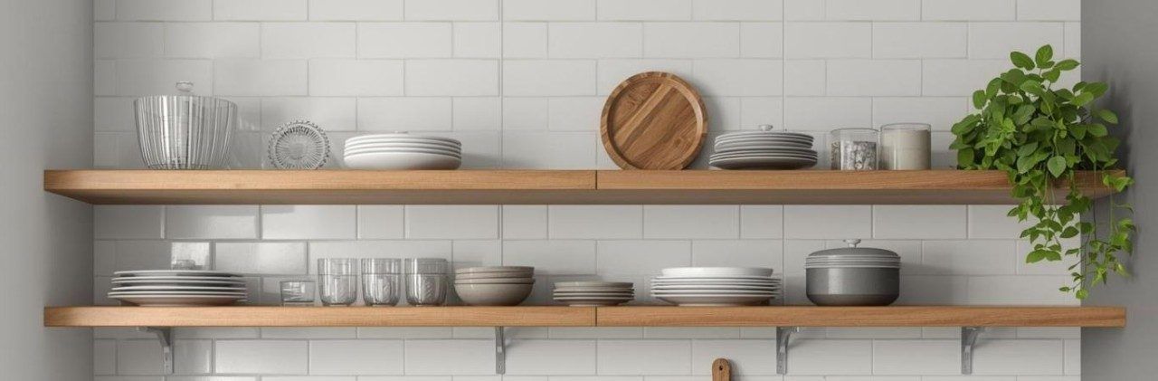Contemporary wooden kitchen shelves and racks - Beautiful Homes
