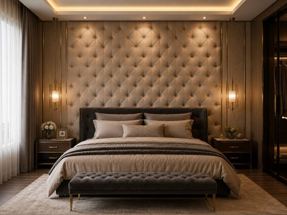 Contemporary tufted upholstery headboard - Beautiful Homes