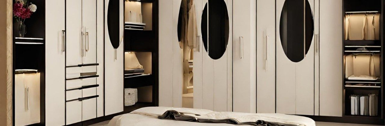 Two Colour Sunmica Designs for Wardrobe- Beautiful Homes
