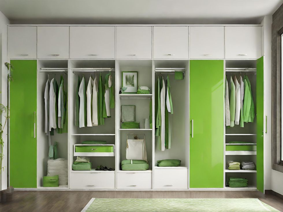 White and Green Sunmica Colour Combination Ideas - Beautiful Homes