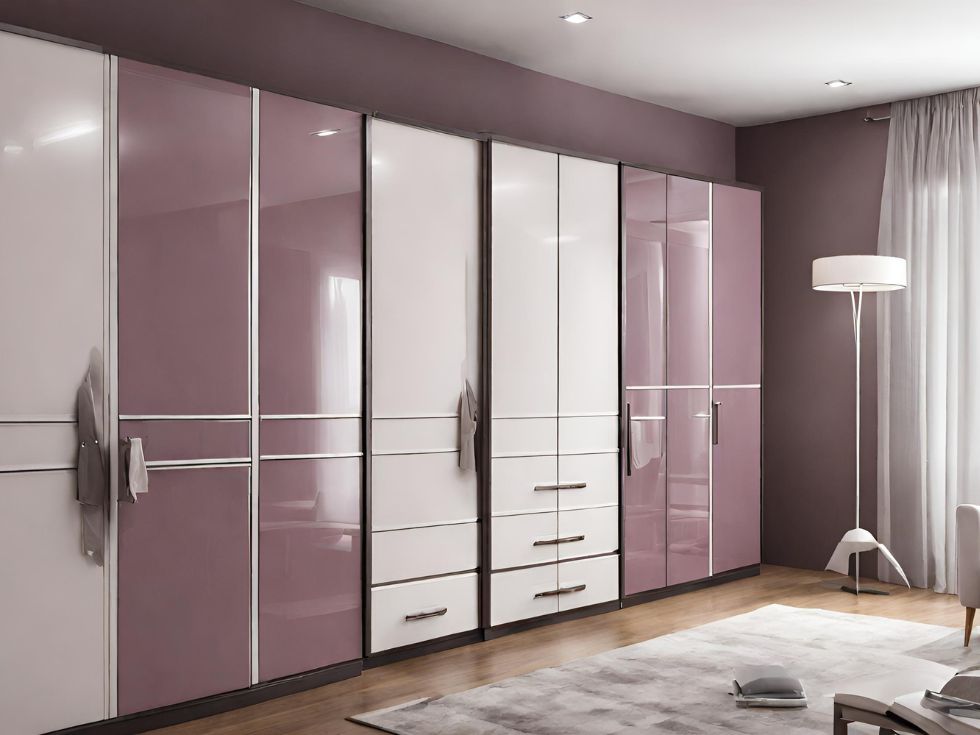 White and Mauve Wardrobe Designs - Beautiful Homes
