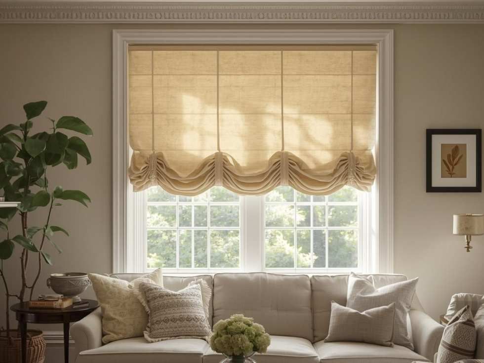 Contemporary balloon roman curtains - Beautiful Homes