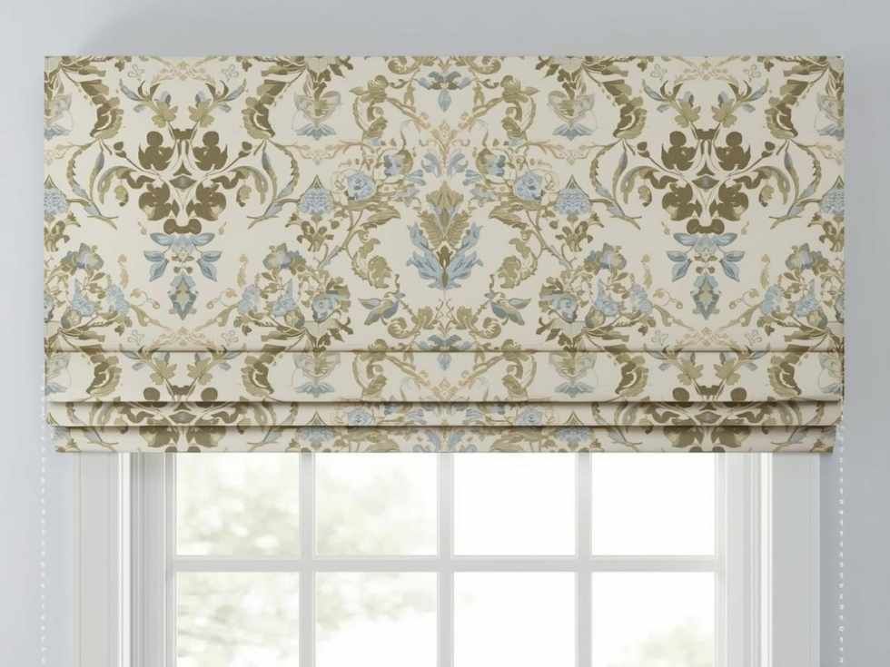 Contemporary flat fold roman curtains - Beautiful Homes