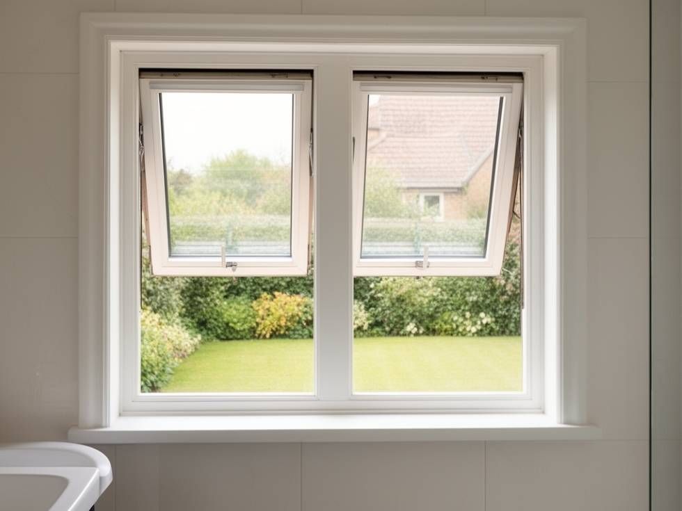 Contemporary awning uPVC bathroom window design - Beautiful Homes
