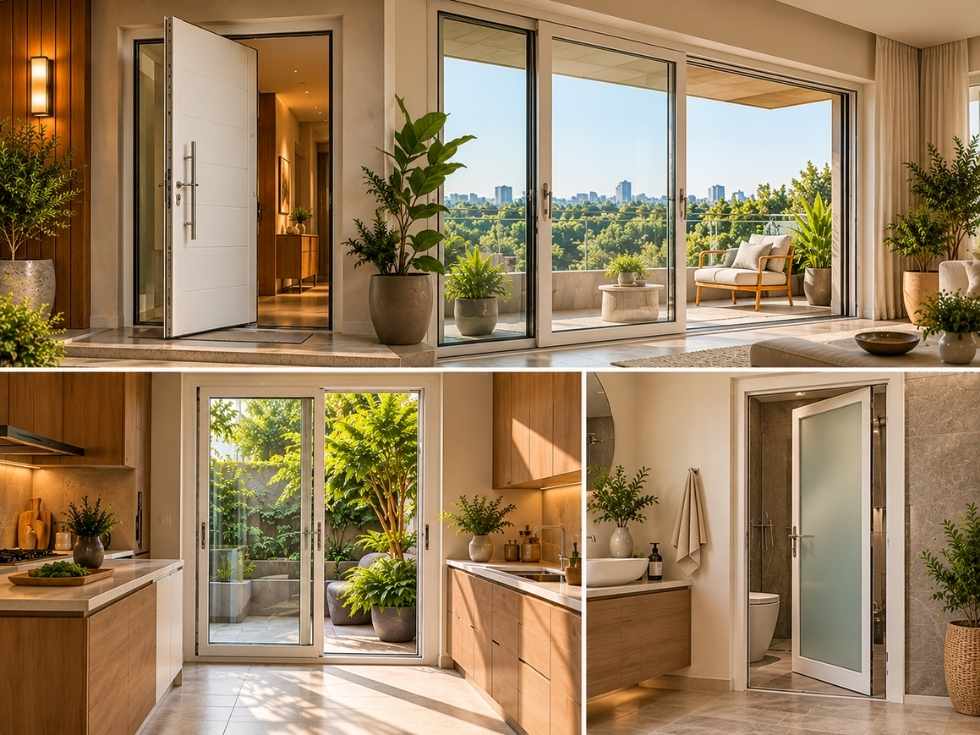 Different uPVC door styles for home entrances, balconies, kitchens and bathrooms - Beautiful Homes