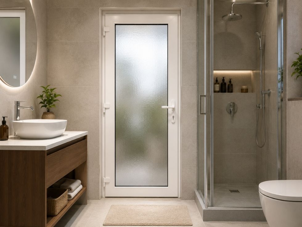 Contemporary bathroom uPVC door frame - Beautiful Homes