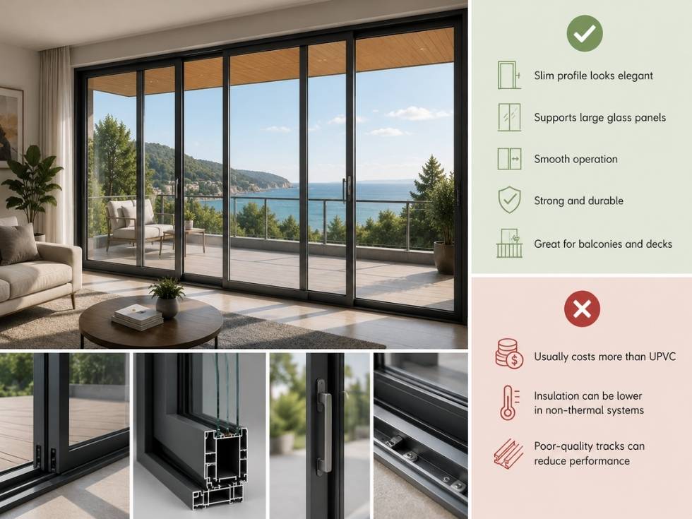 Contemporary sliding aluminium door design - Beautiful Homes
