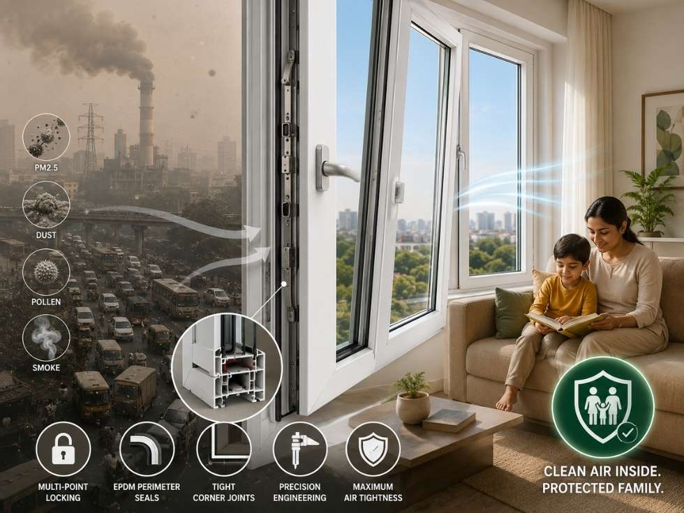 Contemporary Delhi uPVC window designs - Beautiful Homes
