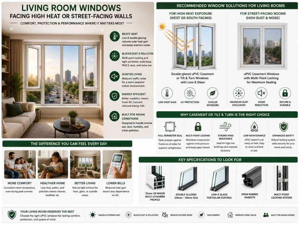 Contemporary living room uPVC windows styles - Beautiful Homes