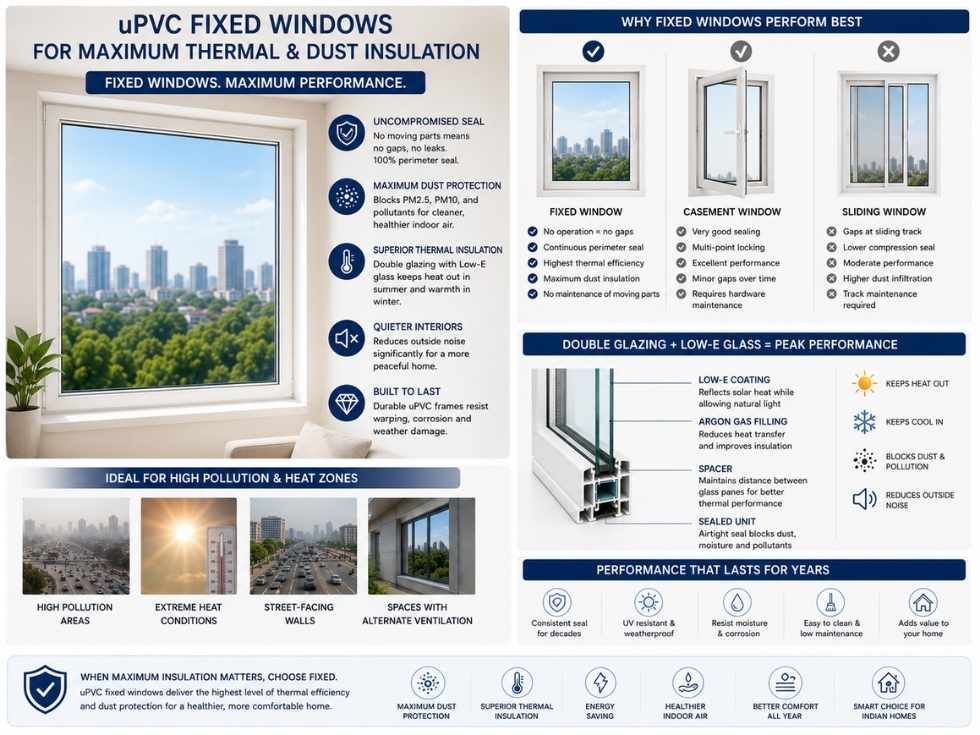 Contemporary uPVC window fixed styles - Beautiful Homes