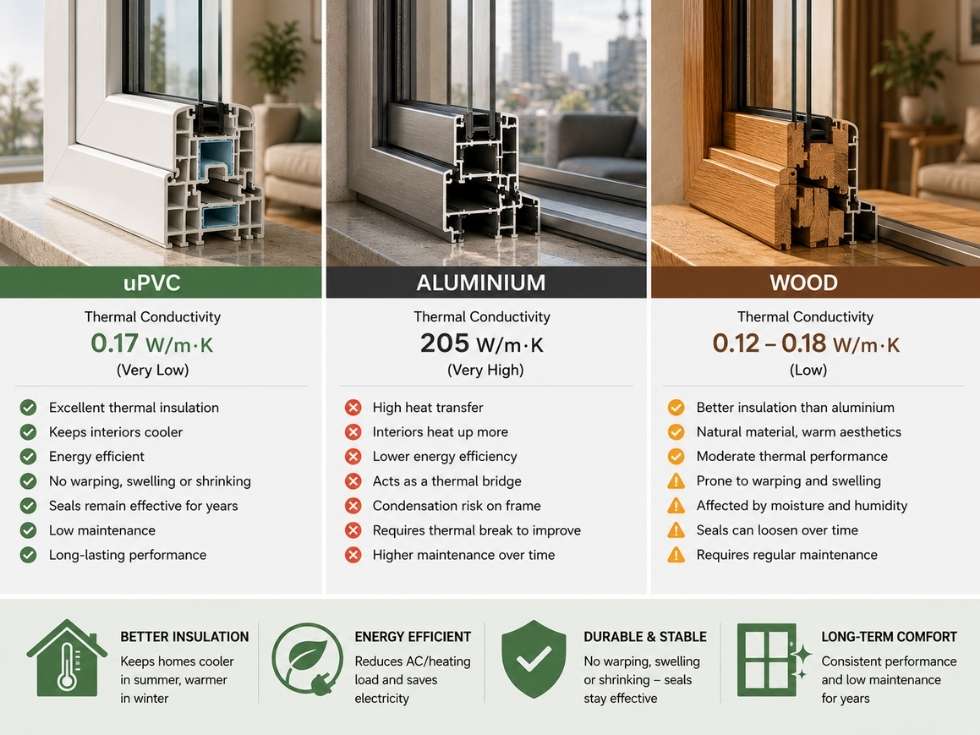 Contemporary uPVC windows design vs aluminium window - Beautiful Homes