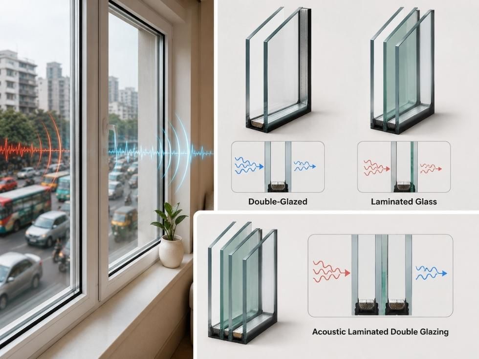 Contemporary acoustic laminated double glazing - Beautiful Homes