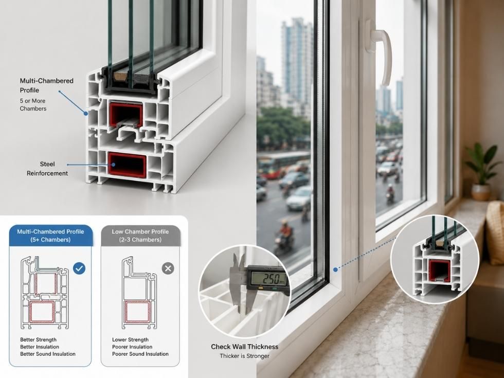 Contemporary uPVC window frame profile - Beautiful Homes