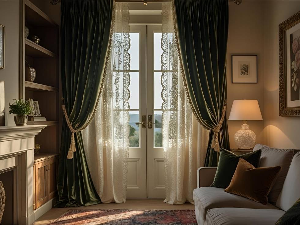 Luxurious velvet curtains for bedroom- Beautiful Homes