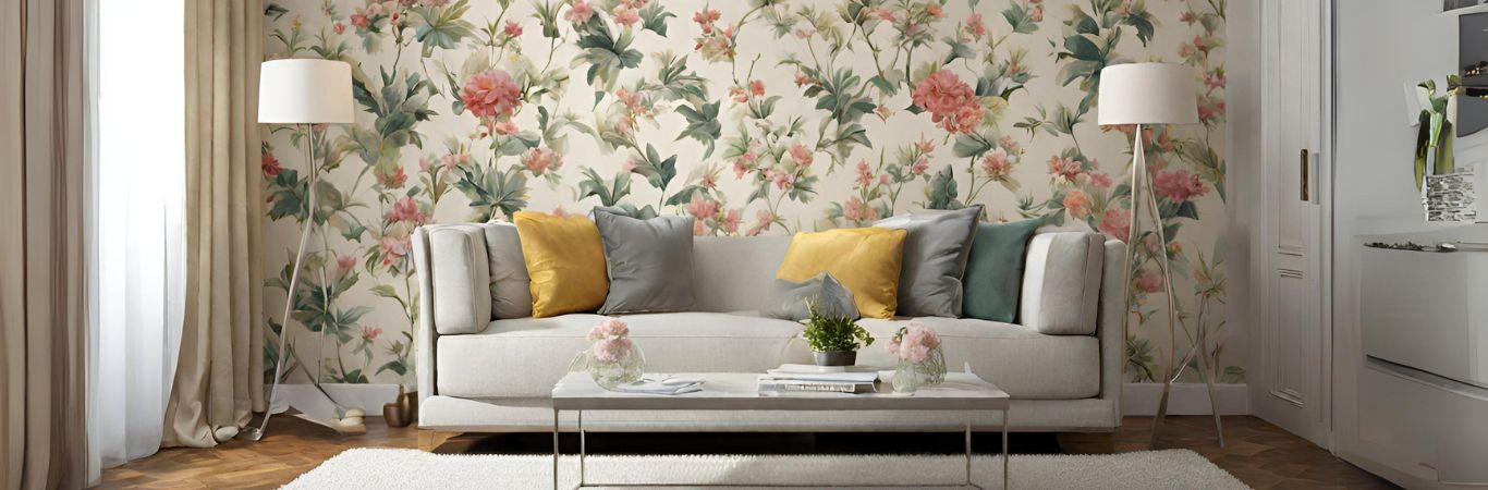 Beautiful Floral Wallpaper Design - Asian Paints