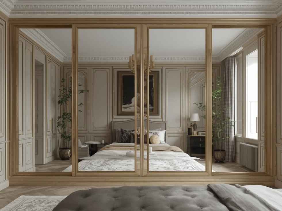 Contemporary mirrored bedroom wardrobe designs - Beautiful Homes
