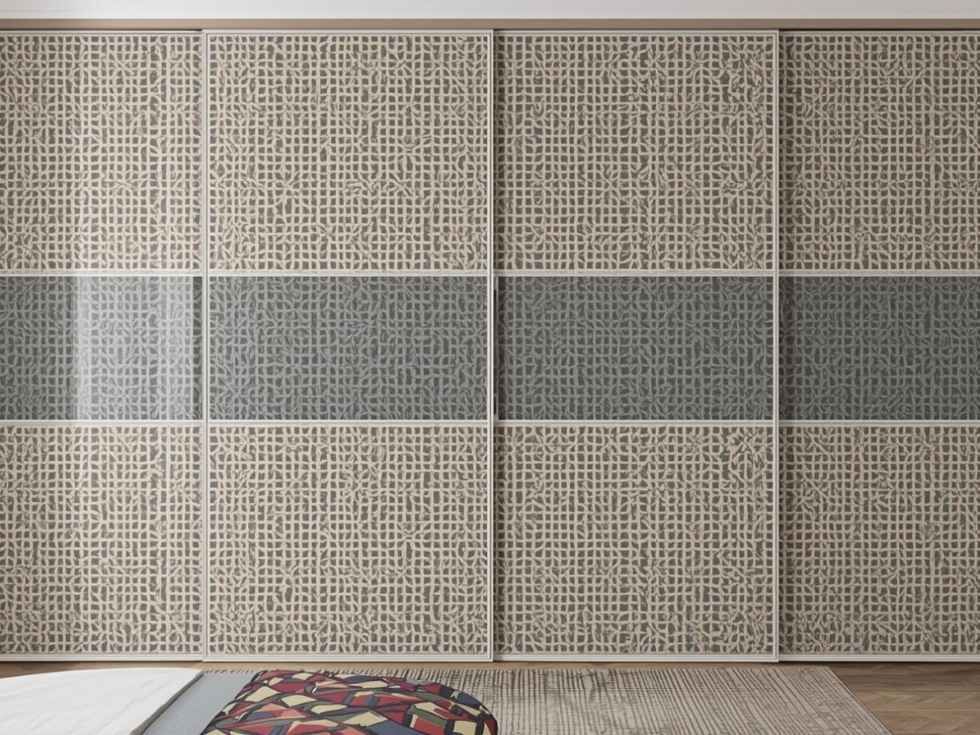 Contemporary geometric patterned wardrobe doors - Beautiful Homes