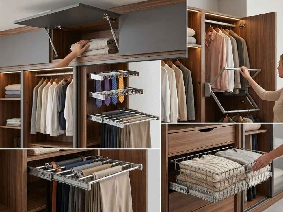 Contemporary pull-down hanger rod - Beautiful Homes