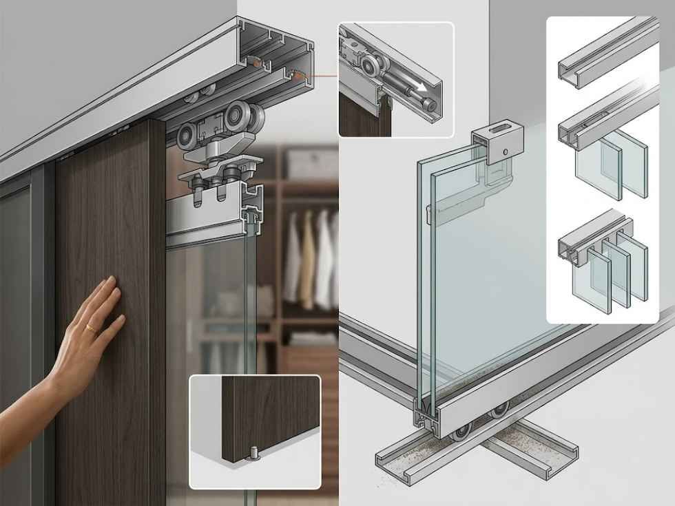 Contemporary sliding wardrobe tracks - Beautiful Homes