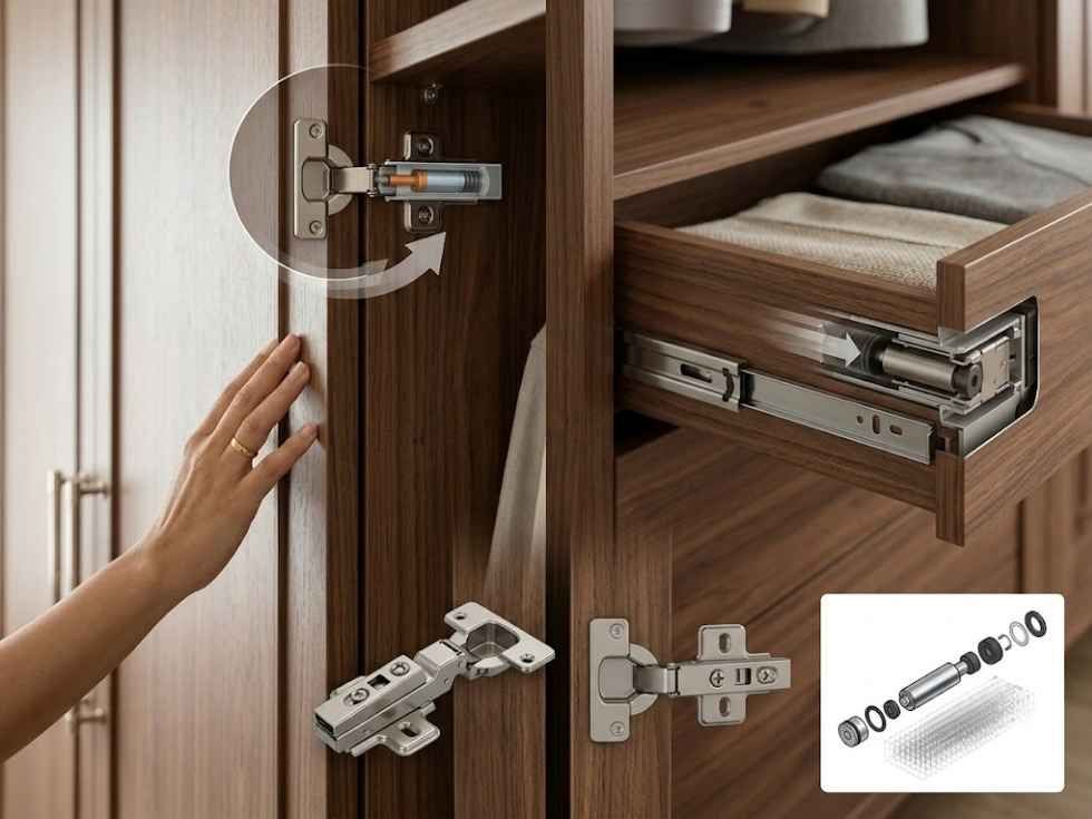 Contemporary soft-close wardrobe mechanism - Beautiful Homes