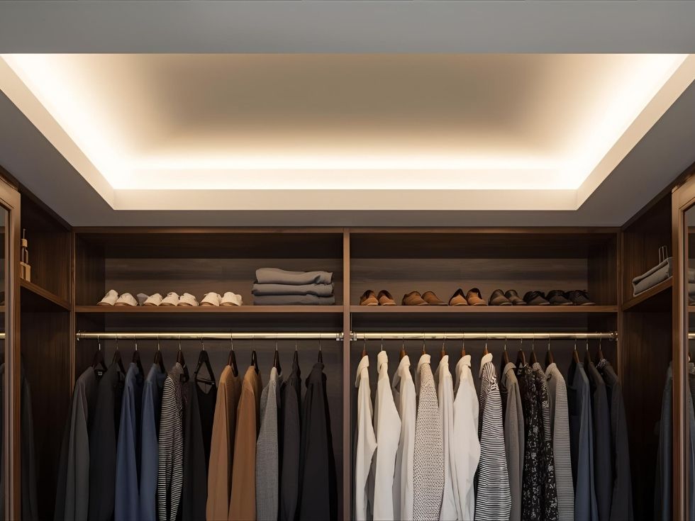 Contemporary bedroom wardrobe lighting - Beautiful Homes