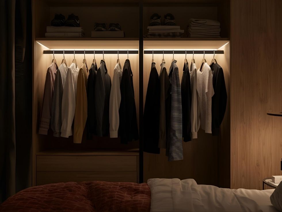 Contemporary lighted wardrobe design - Beautiful Homes