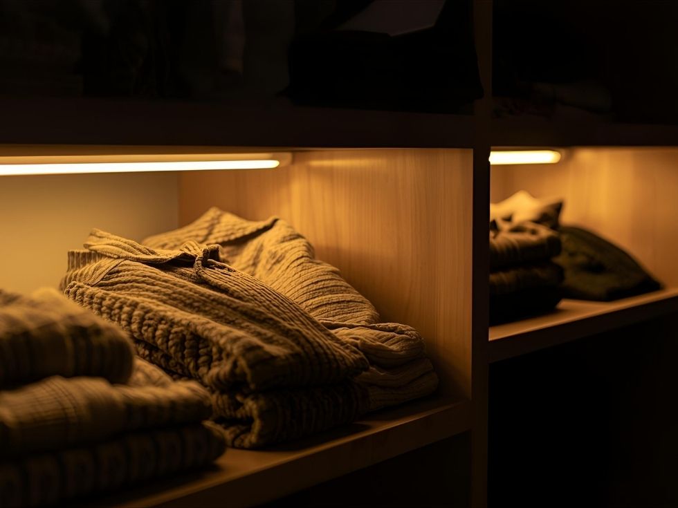Profile lights in wardrobe for drawers - Beautiful Homes