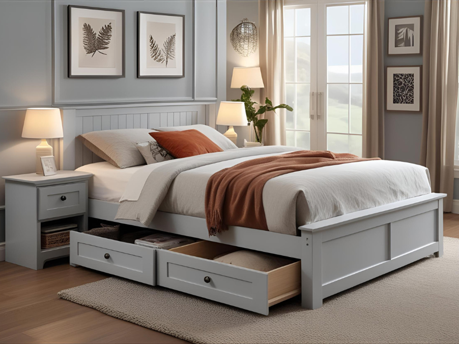 Modern double bed with storage - Beautiful Homes