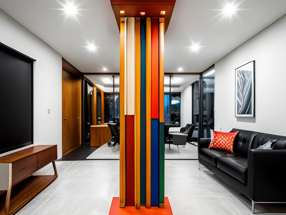 Painted wooden pillar design for home décor - Beautiful Homes