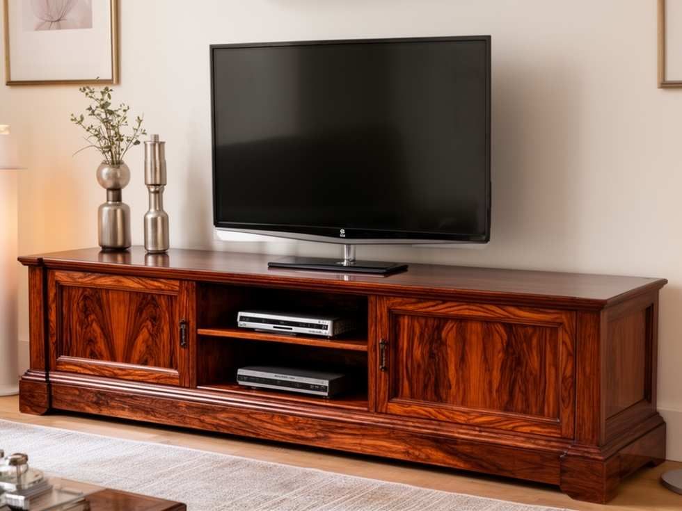 Contemporary classic wooden TV unit design - Beautiful Homes