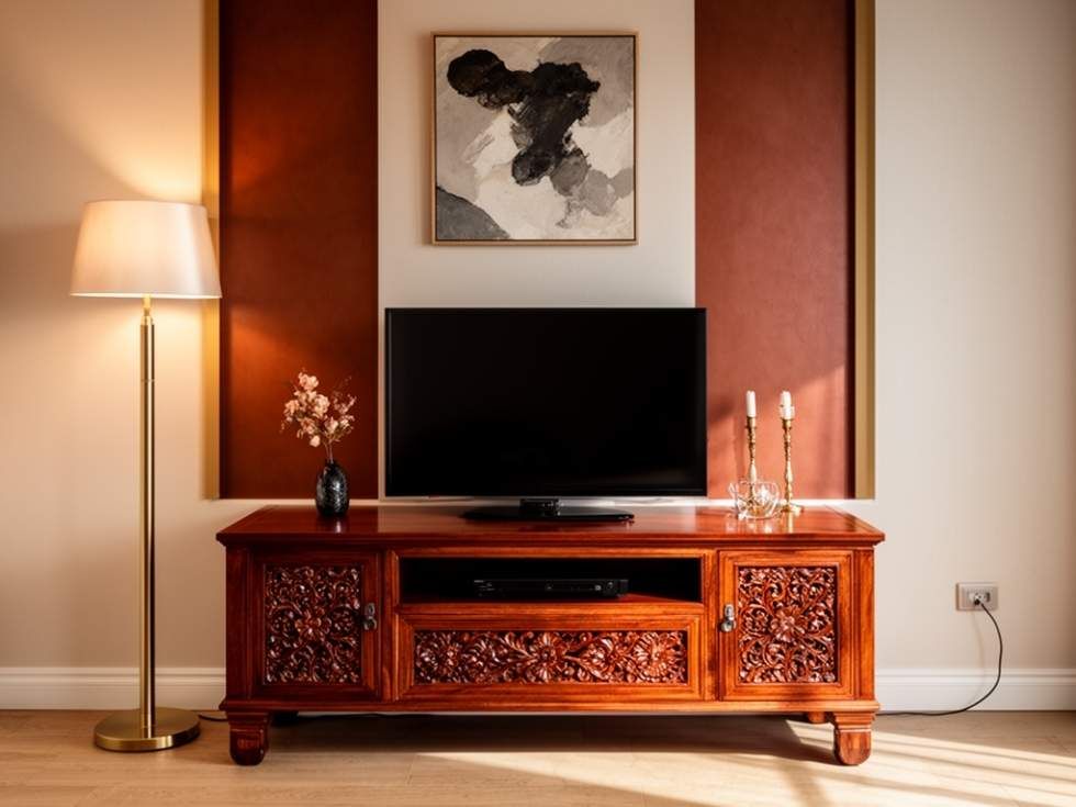 Contemporary compact wooden TV unit design - Beautiful Homes