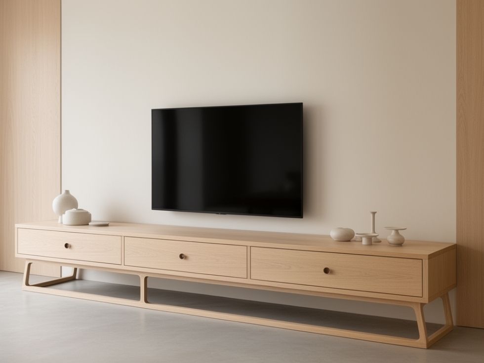 Contemporary minimalist wooden TV unit design - Beautiful Homes