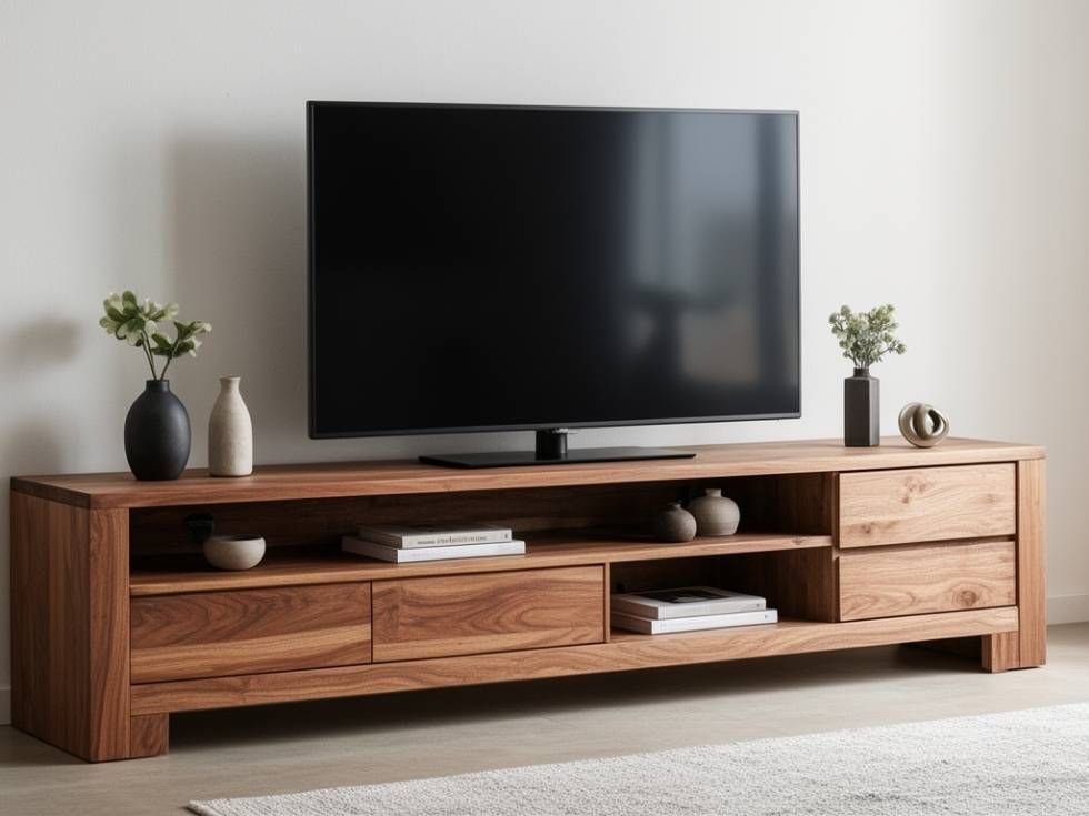 Contemporary small wooden TV unit design - Beautiful Homes
