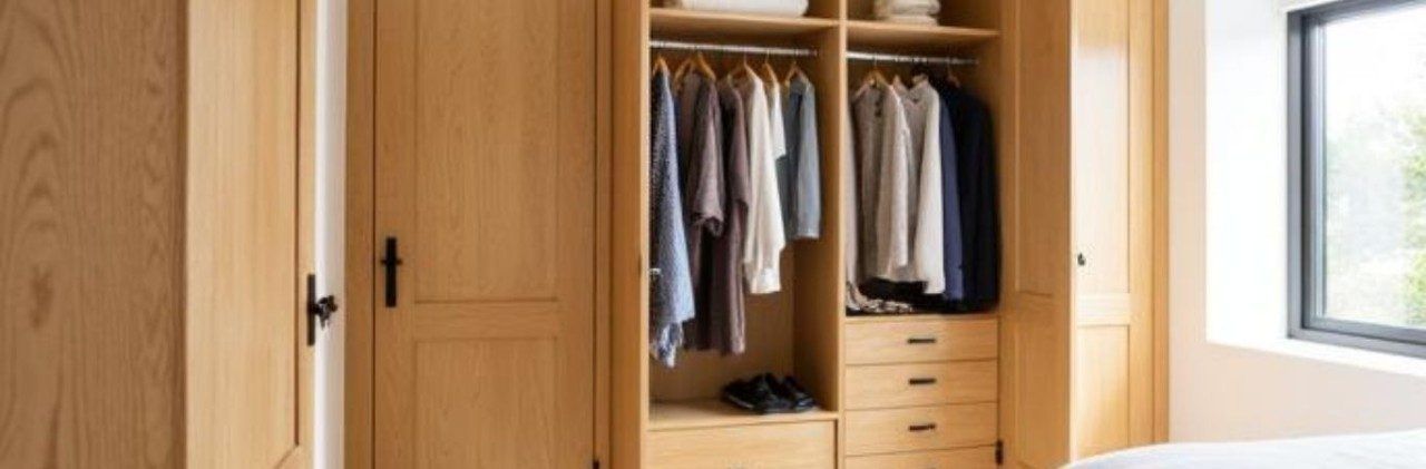 Contemporary wooden wardrobe with drawers - Beautiful Homes